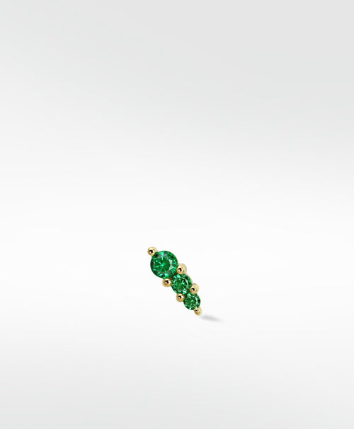 Trio Stone Crawler - Emerald Stud Earring