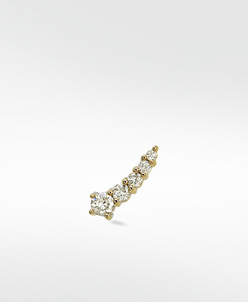Shooting Star Diamond Crawler Stud Earring