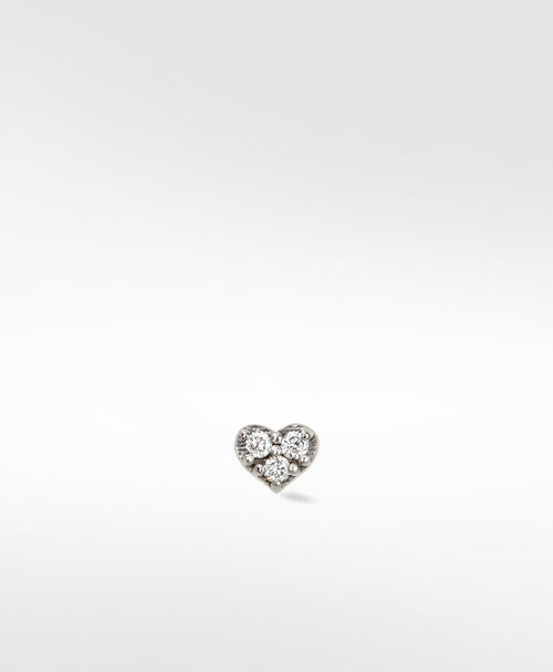 Mini Heart Diamond Stud Earring