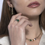 Nexus Emerald, Sapphire and Diamond Link Necklace