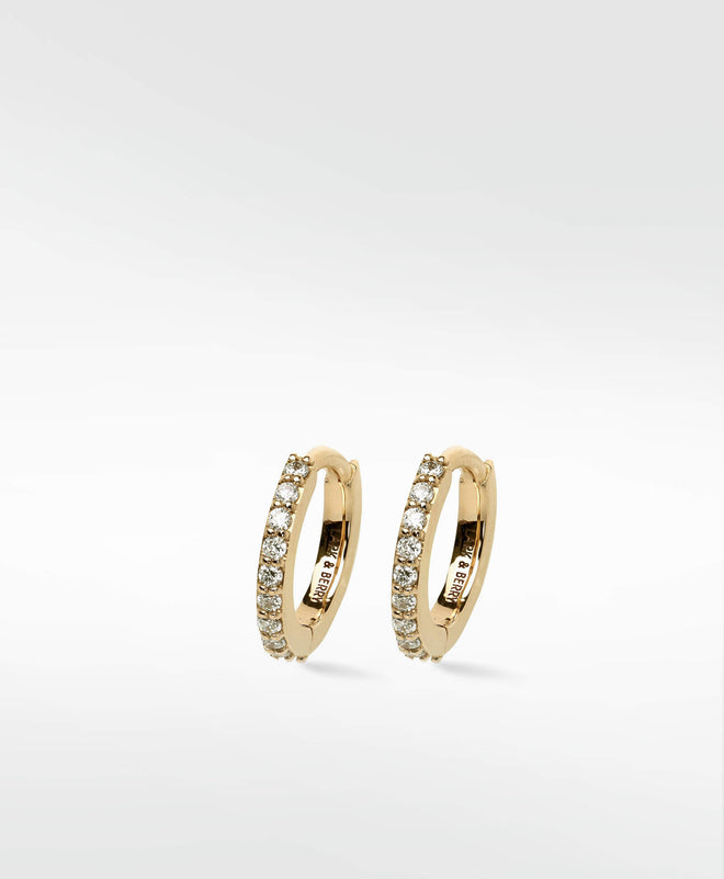 Diamond Pave Earring Hoops with cultured diamonds lab grown diamonds created diamonds lark and berry