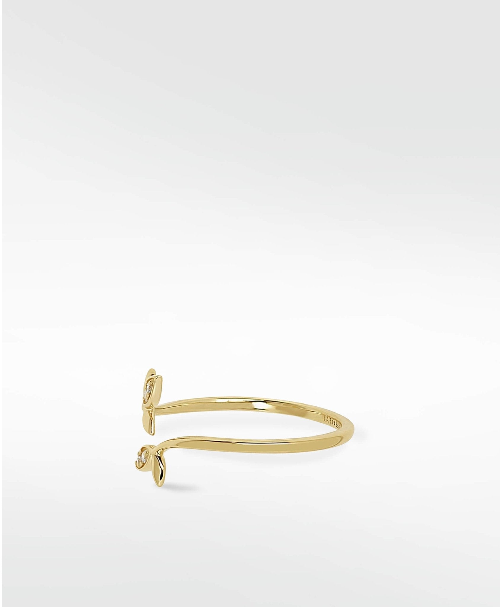 Alicia Diamond Open Leaf Ring in 14K Gold - Lark and Berry