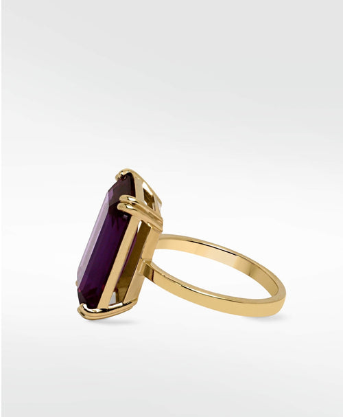 Alicia Violet Sapphire Cocktail Ring in 14K Gold - Lark and Berry