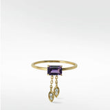 Alicia Violet Sapphire Delicate Charm Ring in 14K Gold - Lark and Berry