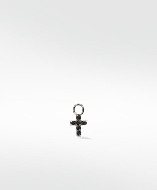 Cross Black Spinel Charm