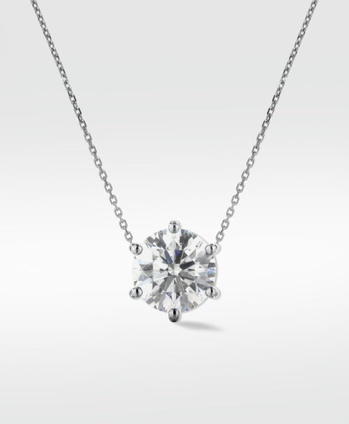 Diamond Pendant on Chain Set on 6 Prongs - Lark and Berry