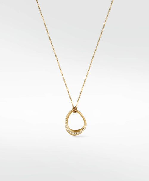 Dune Diamond Pendant in Solid 14K Yellow Gold - Lark and Berry