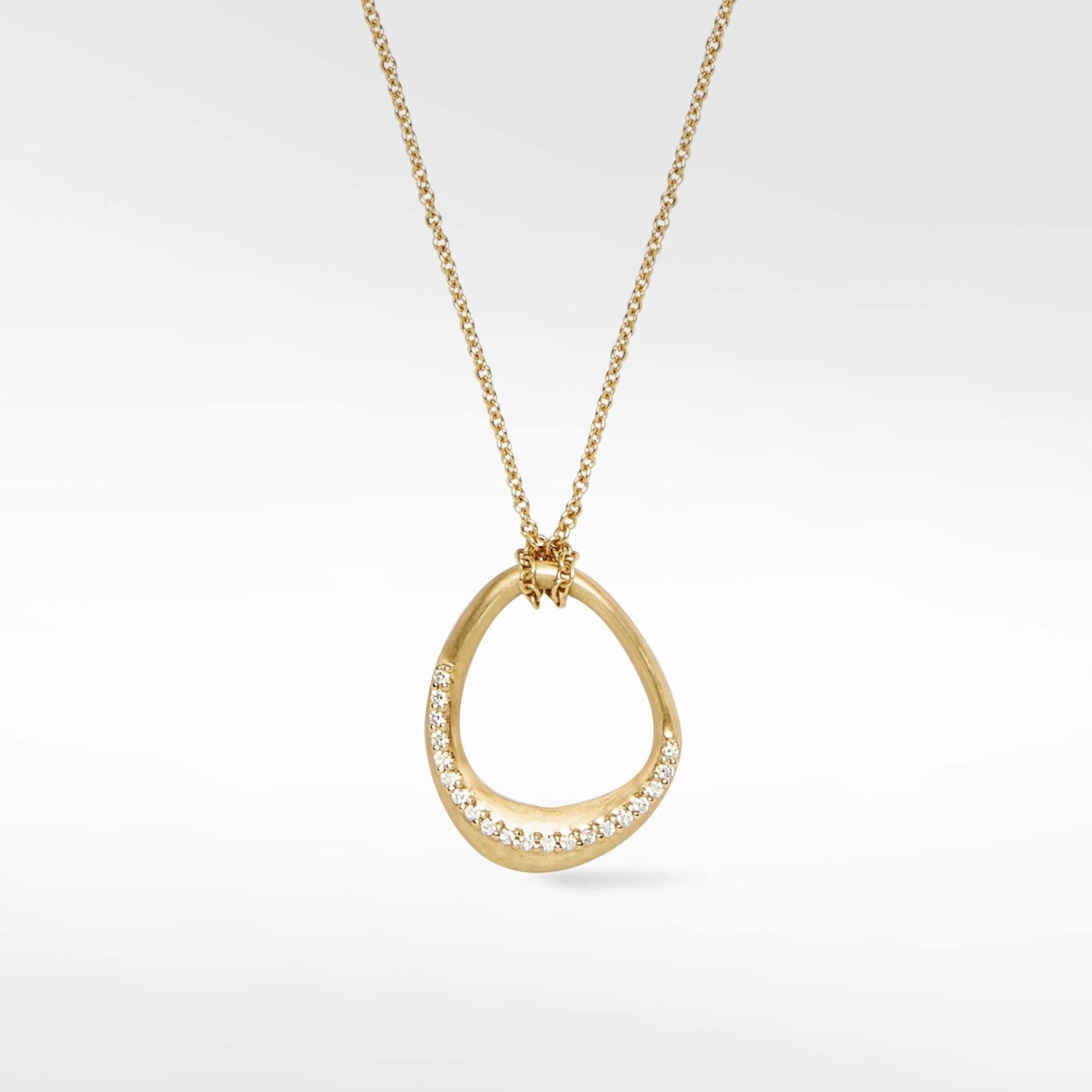 Dune Diamond Pendant in Solid 14K Yellow Gold - Lark and Berry