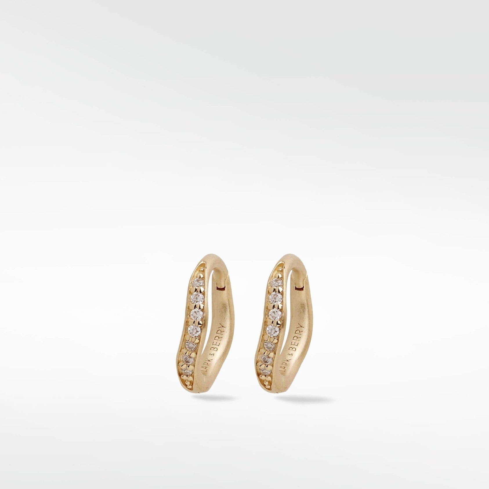 Dune Organic Brushed Hoop Earrings in Solid 14K Yellow Gold - Lark and Berry