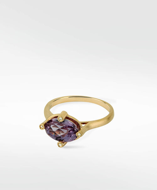 Dune Purple Sapphire Ring in Solid 14K Yellow Gold - Lark and Berry