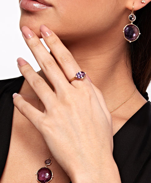 Dune Purple Sapphire Ring in Solid 14K Yellow Gold - Lark and Berry