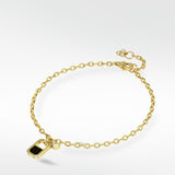 Eclipsis Charm bracelet with Onyx and Mother Of Pearl, in 18k Yellow Gold - Lark and Berry