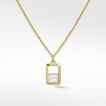 Eclipsis Diamond Edged Pendant with Mother of Pearl and Onyx in 18k Yellow Gold - Lark and Berry