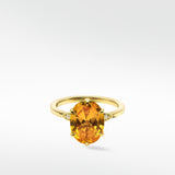 Flora Oval Yellow Sapphire Cocktail Ring - Lark and Berry