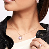 Halo Dark Sapphire Ring in Solid 14K Rose Gold - Lark and Berry