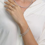Modernist 3ct Diamond Tennis Bracelet in 14K White Gold - Lark and Berry