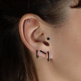 Modernist Black Spinel Pavé Linear Stud Earring