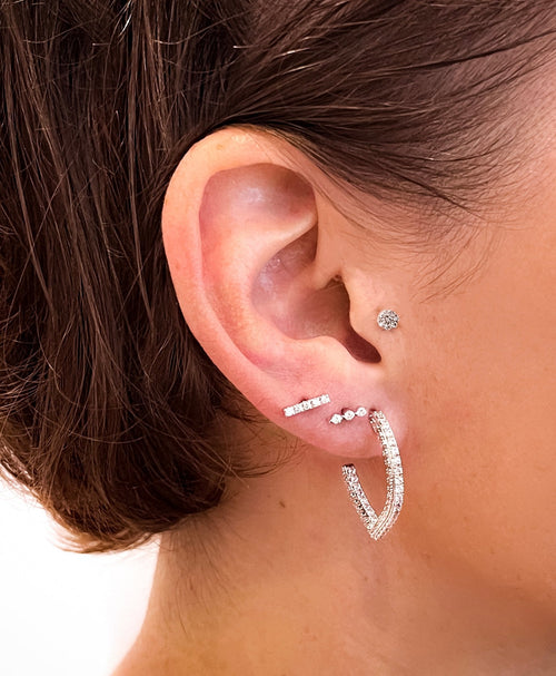 Modernist Diamond Stud Earring