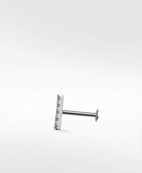 Modernist Diamond Pavé Linear Stud Earring
