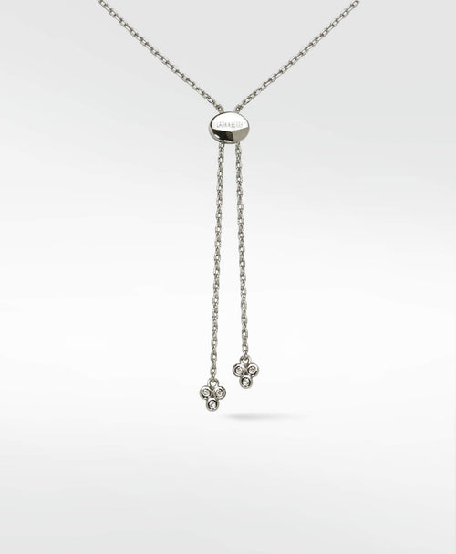 Modernist Diamond Tennis Necklace in 14K White Gold - Lark and Berry