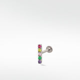 Modernist Pave Rainbow Stud Earring
