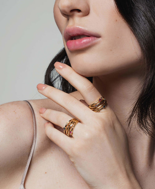 Nocturnal Diamond Wrap Ring in 14K Yellow Gold - Lark and Berry