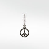 Peace Sign Black Spinel Charm