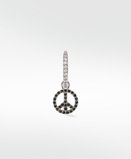 Peace Sign Black Spinel Charm