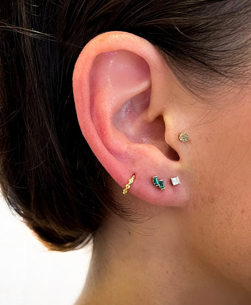 Princess Cut Stud Earring