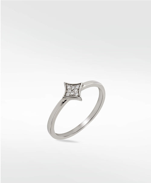Silver and Diamond Rhombus Ring - Lark and Berry