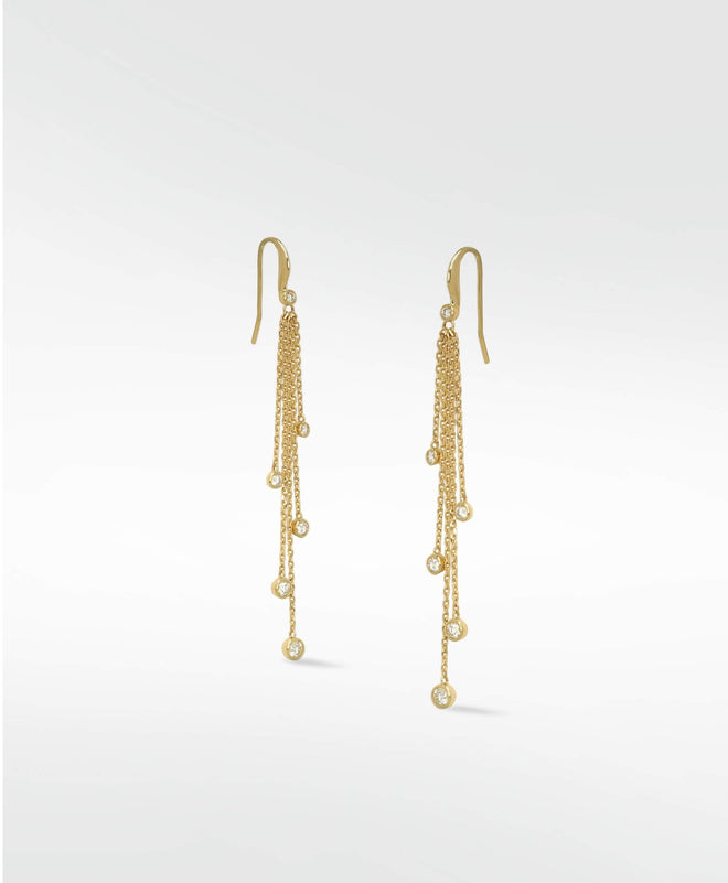 Stella Tassel Diamond Earrings - Lark and Berry