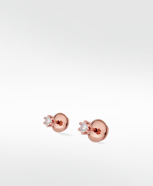 Stellar Solitaire Diamond Studs 14K Rose Gold - Lark and Berry
