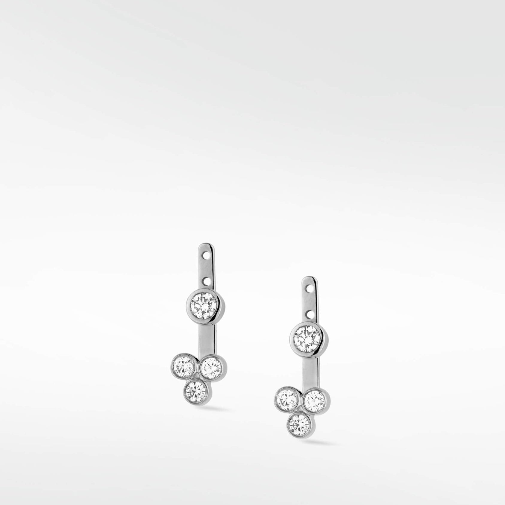 Trinity Silver and Diamond Ear Jackets - Lark and Berry