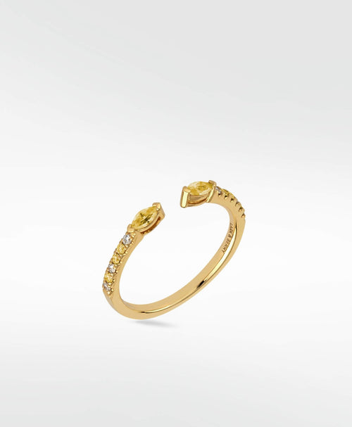 Veto Open Stackable Ring- Yellow Sapphire in 14K Gold - Lark and Berry