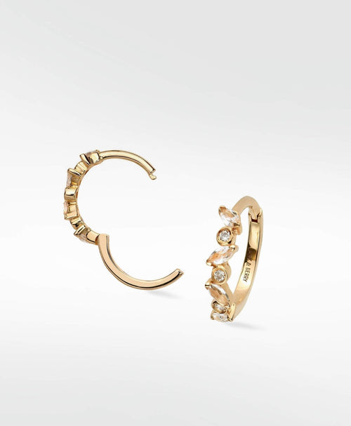 Veto Sapphire and Diamond Large Hoop